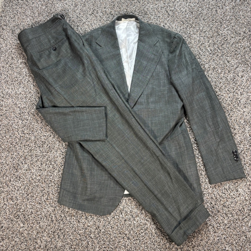 Suitsupply Havana Men's 40R Blazer Set E. Thomas Grey Wool Silk Line Slim P6212I